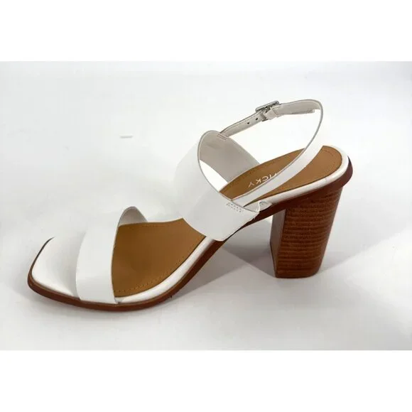 Lisa Vicky Womens Slingback Sandals White Heeled Square Toe Size 9 Oasis - Picture 7 of 11
